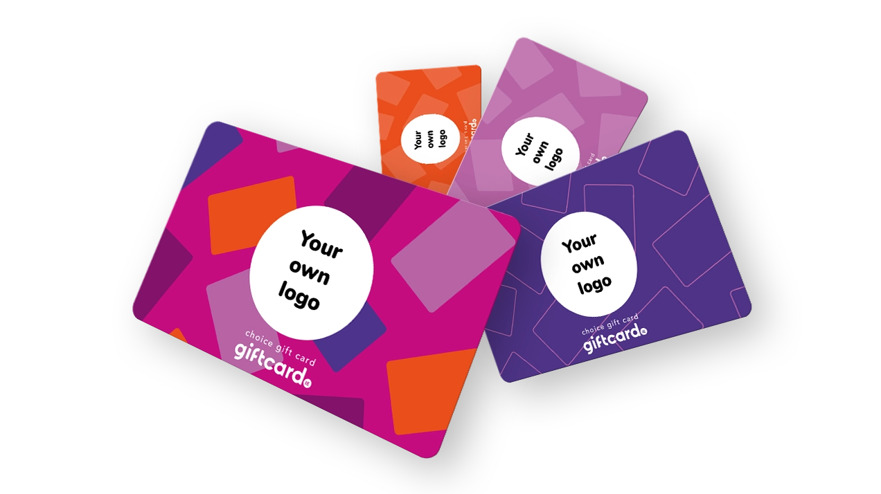 Personalised gift cards with company logo