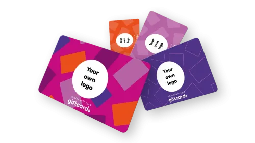 Personalised gift cards with company logo