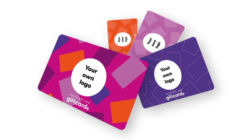 Personalised gift cards with company logo